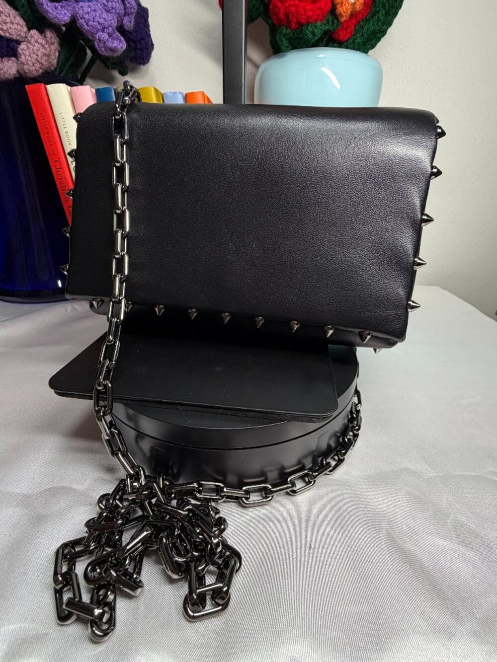Christian Louboutin Spiky Soft Pouch Bag EUC